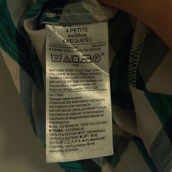 BANANA REPUBLIC Butterfly Sleeve Geometric Print Top Size 4P - Picture 9 of 11